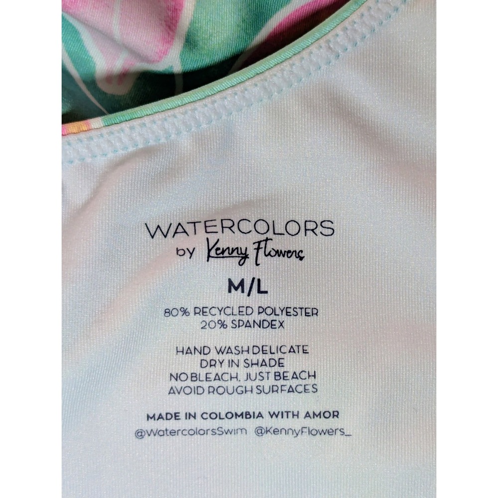Kenny Flowers Women M/L One Piece Swimsuit Belt Hibiscus Vacay Resort Cruise NWT - Picture 10 of 10